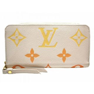 ルイヴィトン(LOUIS VUITTON)の【箱・布袋あり】LOUIS VUITTON　ルイ・ヴィトン　ジッピー・ウォレット　M82206　 長財布　ファスナー財布　アイボリー系×オレンジ系　モノグラム・アンプラントレザー　レディース　ギフト　プレゼント包装可　【中古】　松山久万ノ台店(財布)