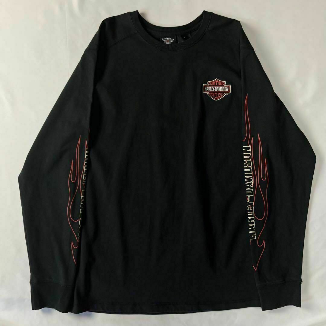 ハーレーダビッドソン ロングTシャツ ワンポイント刺繍ロゴ ブラック ハーレーダビッドソン ロングTシャツ ワンポイント刺繍ロゴ ブラック