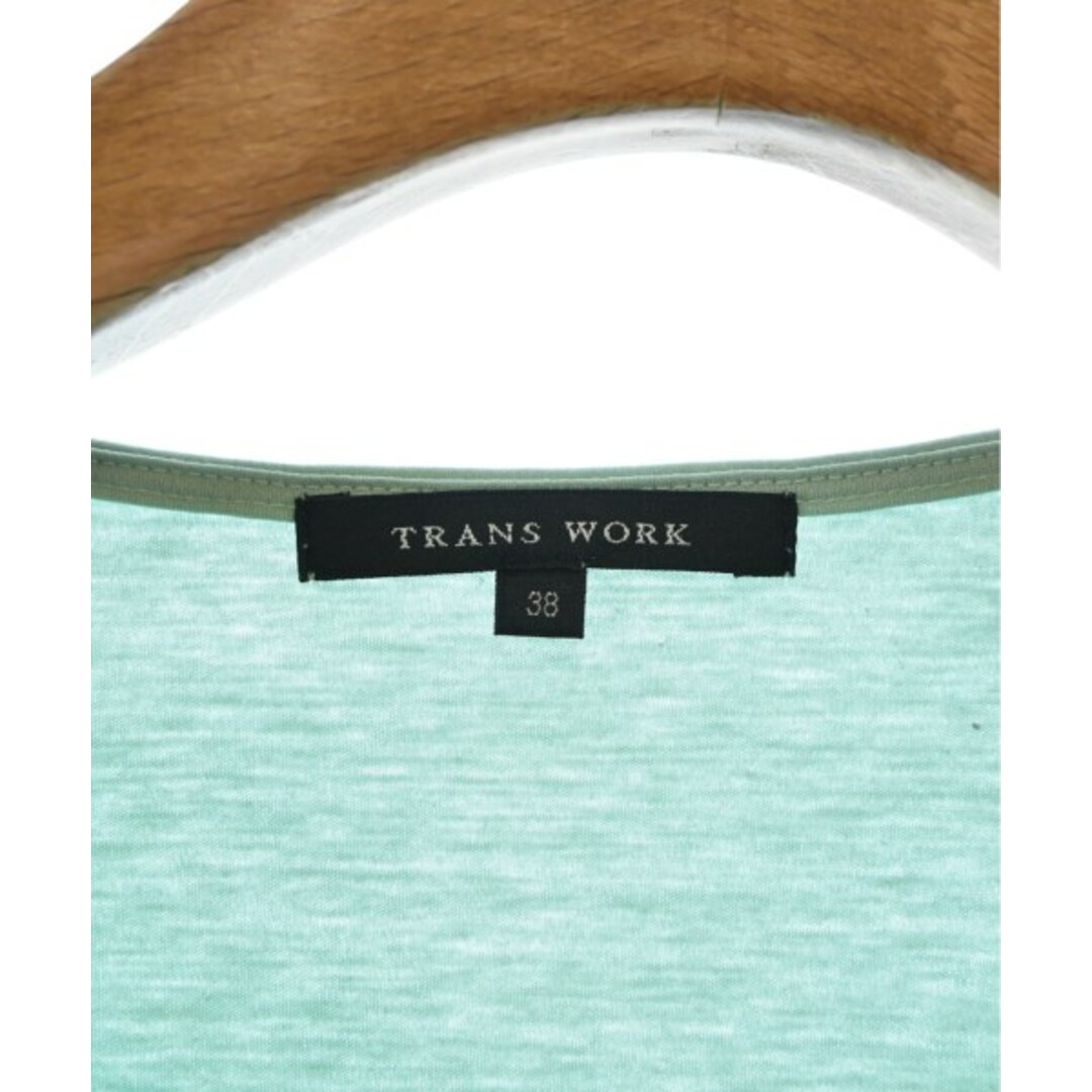 TRANS WORK(トランスワーク)のTRANS WORK トランスワーク Tシャツ・カットソー 38(M位) 緑系 【古着】【中古】 レディースのトップス(カットソー(半袖/袖なし))の商品写真