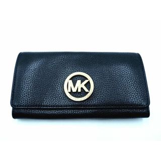 マイケルコース(Michael Kors)のMICHAEL KORS マイケルコース 32F2GFTE3L フラップ プレート 長 財布 黒 ■■ レディース(財布)