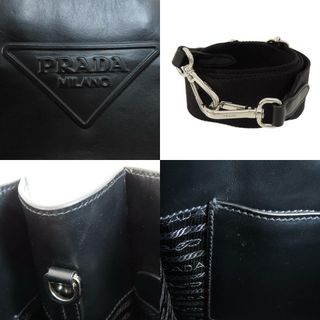 PRADA - PRADA 1BG382 エンボス トライアングル 2WAY ハンドバッグ