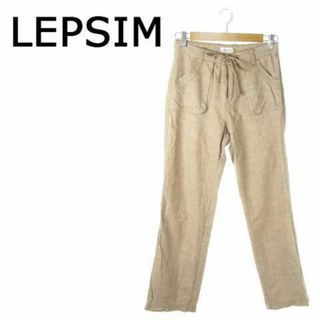 レプシィム(LEPSIM)のレプシィム ストレートパンツ ドロスト リネン混 M 茶 230530AO15A(カジュアルパンツ)