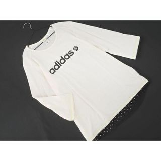 アディダス(adidas)のadidas アディダス NEO ネオ フェイクレイヤード カットソー sizeM/白ｘ黒 ■◇ レディース(カットソー(長袖/七分))