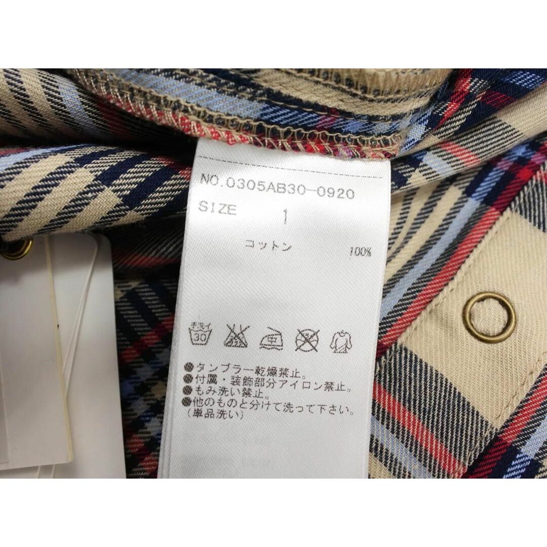 SLY(スライ)の新品 SLY スライ スタッズ チェック ロング シャツ size1/ベージュ ■◇ レディース レディースのトップス(シャツ/ブラウス(長袖/七分))の商品写真