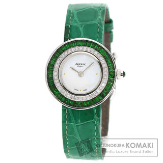 SELECT WATCH アレン ディオーネ グリーンガーネット ダイヤモンド 腕時計 K18WG 革 レディース(腕時計)
