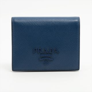 プラダ(PRADA)のプラダ  レザー  ブルー レディース コンパクトウォレット(財布)