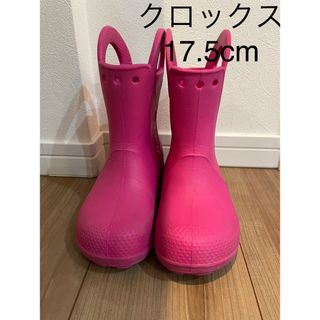 クロックス(crocs)のクロックス レインブーツ　長靴 ピンクC10 17.5cm(長靴/レインシューズ)