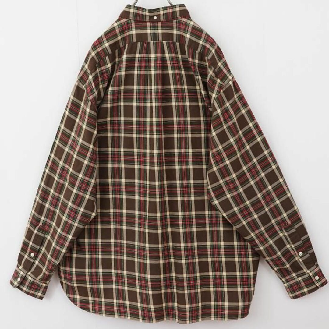 Ralph Lauren(ラルフローレン)のラルフローレン チェックシャツ XL ブラウン 茶色 緑 白 赤 刺繍 ポニー メンズのトップス(シャツ)の商品写真