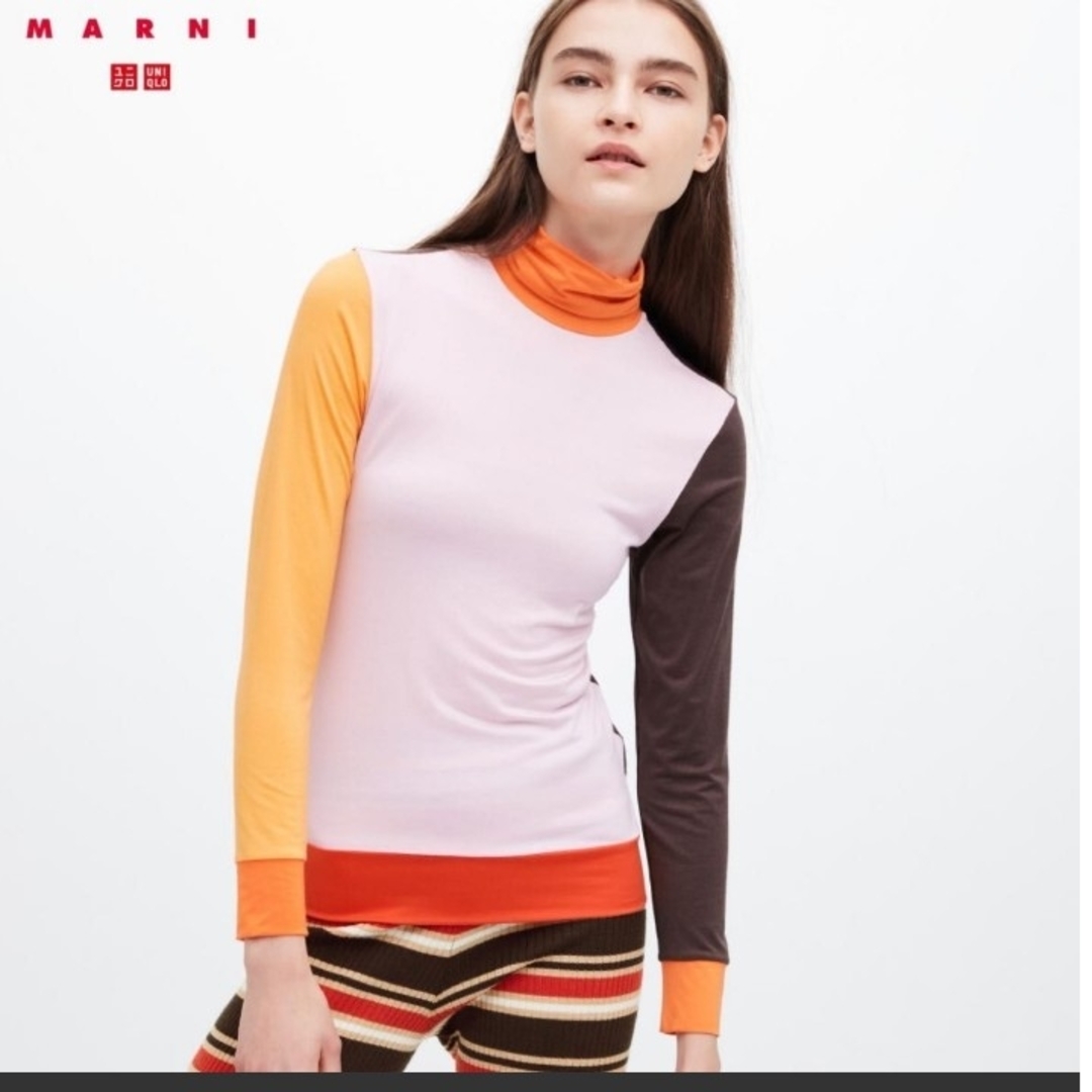 UNIQLO(ユニクロ)のLサイズUNIQLO ユニクロMARNI マルニ ヒートテック タートルネックT レディースの下着/アンダーウェア(アンダーシャツ/防寒インナー)の商品写真