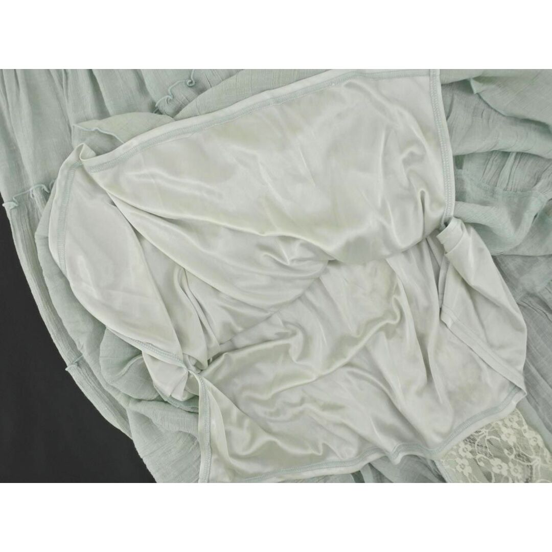 AS KNOW AS(アズノウアズ)のAS KNOW AS アズノゥアズ フロントボタン メロー ロング スカート ミント ■◇ レディース レディースのスカート(ロングスカート)の商品写真