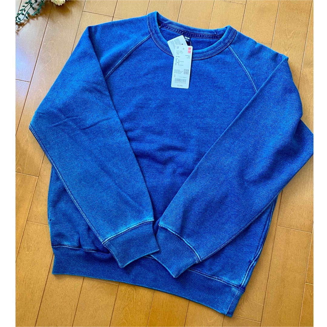 UNIQLO(ユニクロ)の新品 ★ UNIQLO ★ インディゴスウェットシャツ  65 BLUE ブルー メンズのトップス(スウェット)の商品写真