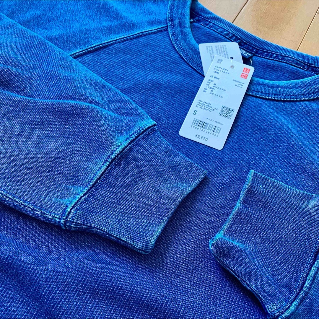 UNIQLO(ユニクロ)の新品 ★ UNIQLO ★ インディゴスウェットシャツ  65 BLUE ブルー メンズのトップス(スウェット)の商品写真