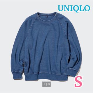 ユニクロ(UNIQLO)の新品 ★ UNIQLO ★ インディゴスウェットシャツ  65 BLUE ブルー(スウェット)