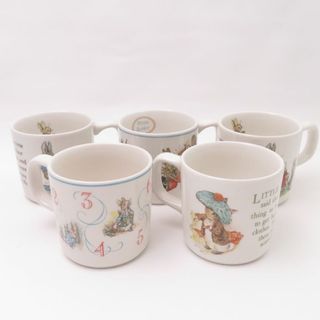 ウェッジウッド(WEDGWOOD)の美品 WEDGWOOD ウェッジウッド ピーターラビット マグカップ 5点 セット SY8211S (グラス/カップ)