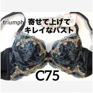 トリンプ(Triumph)の【新品タグ付】triumph／プレミアム・ブラック・C75（定価¥7,700）(ブラ)