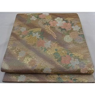 平和屋野田店■六通柄袋帯　地紙桜花文　金銀糸　逸品　n-mz5285(帯)