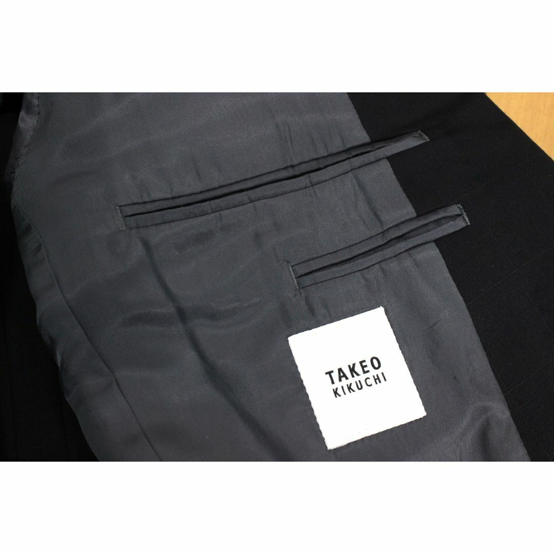 20【美品】タケオキクチ スーツ 2 メンズ Y5 スリム体 M ブラック 黒