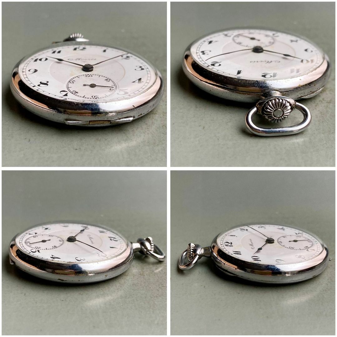 【動作品】モーリス MOERIS アンティーク 懐中時計 手巻き スイス