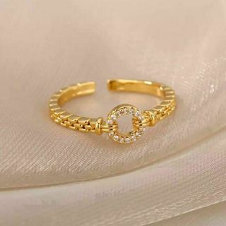 527 ゴールド リング czダイヤモンド ジルコニア 韓国 結婚式 ドレス(リング(指輪))