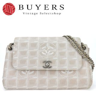 シャネル(CHANEL)の【中古】 シャネル ショルダーバッグ ニュートラベルライン ナイロン ピンクベージュ系 シルバー金具 チェーン 肩掛け 7番台 普段使い レディース 女性 CHANEL(ショルダーバッグ)