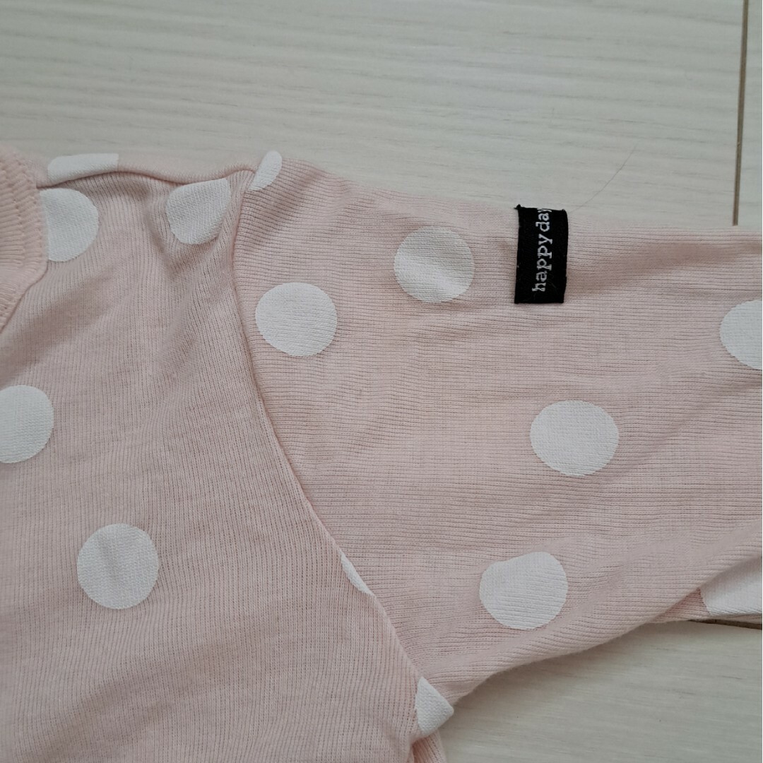 水玉模様 ピンク カバーオール キッズ/ベビー/マタニティのベビー服(~85cm)(カバーオール)の商品写真