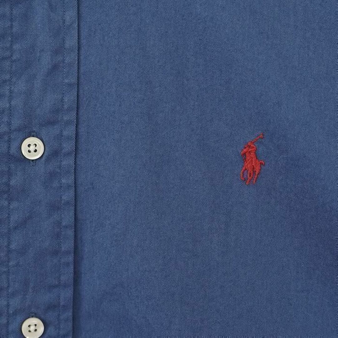 Ralph Lauren(ラルフローレン)のラルフローレン 無地シャツ XL ブルー 青 赤 レッド 刺繍 ポニー 90s メンズのトップス(シャツ)の商品写真