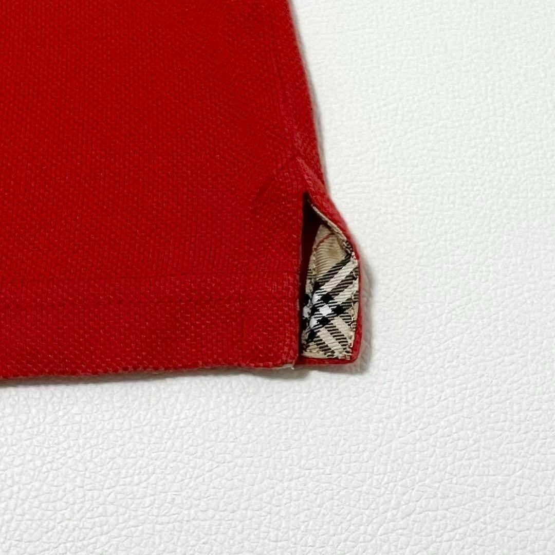 BURBERRY GOLF ポロシャツ ノバチェック ホース刺繍 レッド L