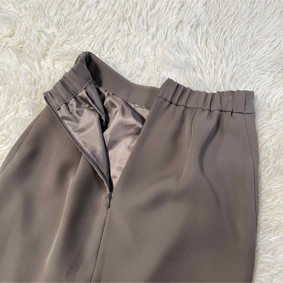 Noble(ノーブル)のノーブル　ラッフルミディタイトスカート　小さいサイズ　32  ブラウン レディースのスカート(ロングスカート)の商品写真