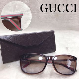 グッチ(Gucci)の美品 GUCCI ウェリントン シェリーライン サングラス(サングラス/メガネ)