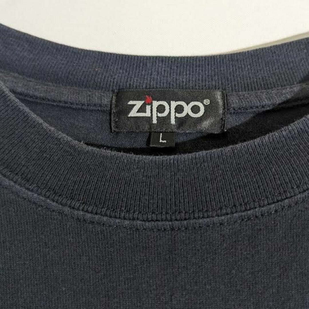 ZIPPO(ジッポー)の古着 ロンT ジッポー プリント 企業 ビンテージ Zippo 黒 メンズのトップス(Tシャツ/カットソー(七分/長袖))の商品写真