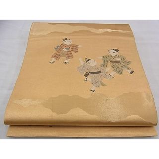 平和屋野田店■六通柄袋帯　古典　高級手織　金糸　逸品　n-bg0863(帯)