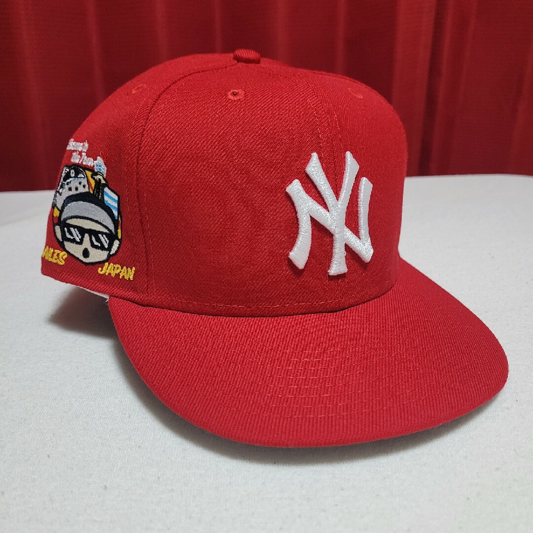 ニューエラ 59fifty 7 3/4 ヤンキース 崎山翼 カスタム レッド | フリマアプリ ラクマ