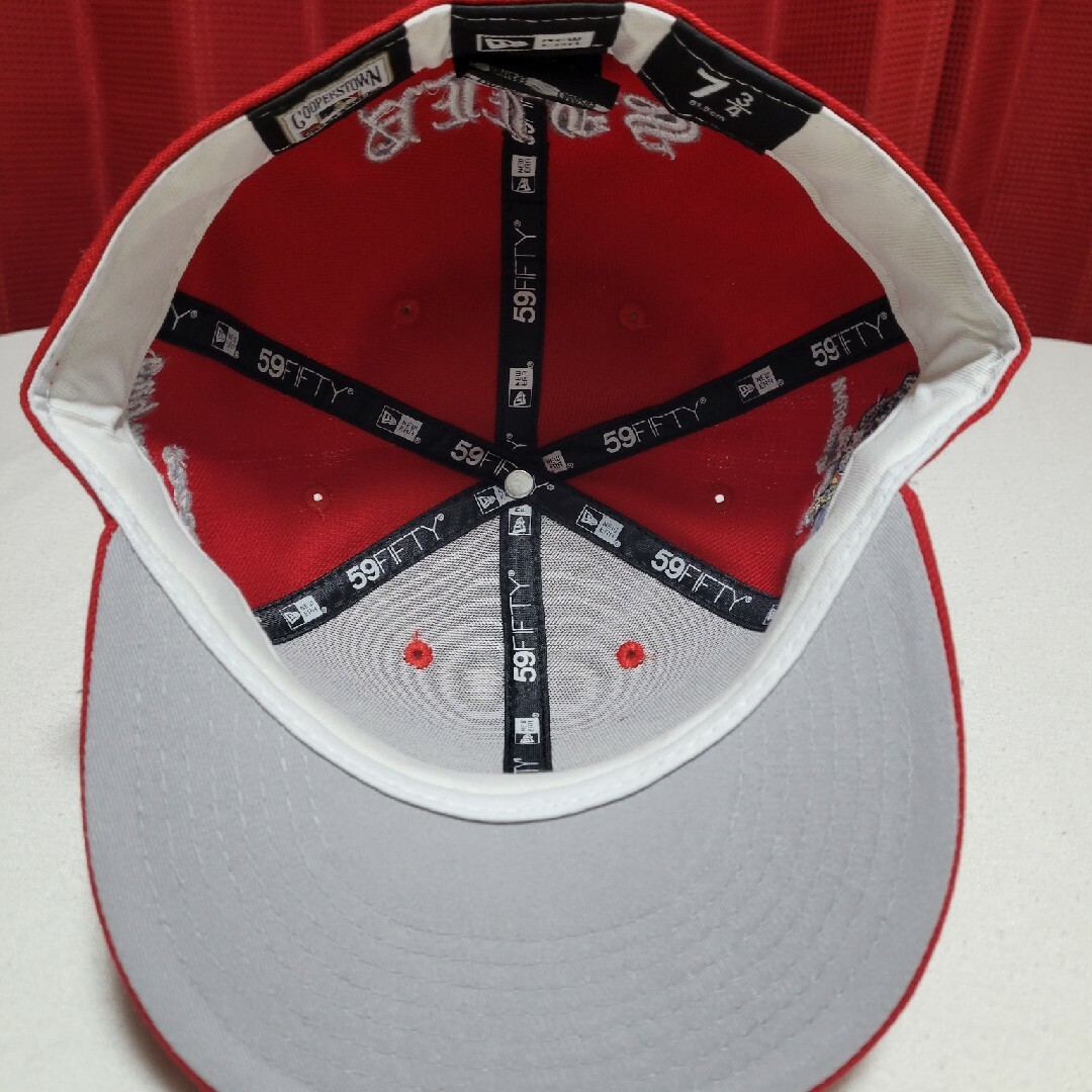 ニューエラ 59fifty 7 3/4 ヤンキース 崎山翼 カスタム レッド