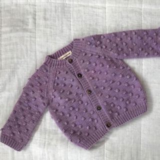 キャラメルベビー&チャイルド(Caramel baby&child )のmisha&puff  popcorn cardigan  lavender(カーディガン)