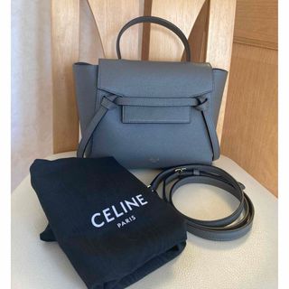 【美品】CELINE ミニバッグ ポーチ ナイロン 持ち手リング ブラック