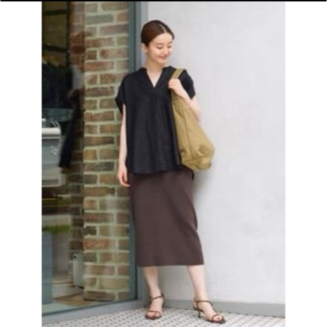 IENA(イエナ)のIENA ドライコットンリブスカート ブラウン 36 レディースのスカート(ロングスカート)の商品写真
