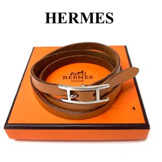 エルメス(Hermes)のエルメス　HERMES  チョーカー　レザー　アピ3  ブラスレット　シルバー(ブレスレット/バングル)