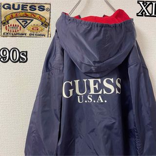 ゲス(GUESS)の激レア★希少　GUESS ゲス USA ナイロンジャケット パーカー 90s(ナイロンジャケット)