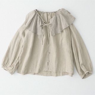 ネストローブ(nest Robe)の【最終お値下げ】nR ブラックリネンラッフルブラウス(シャツ/ブラウス(長袖/七分))