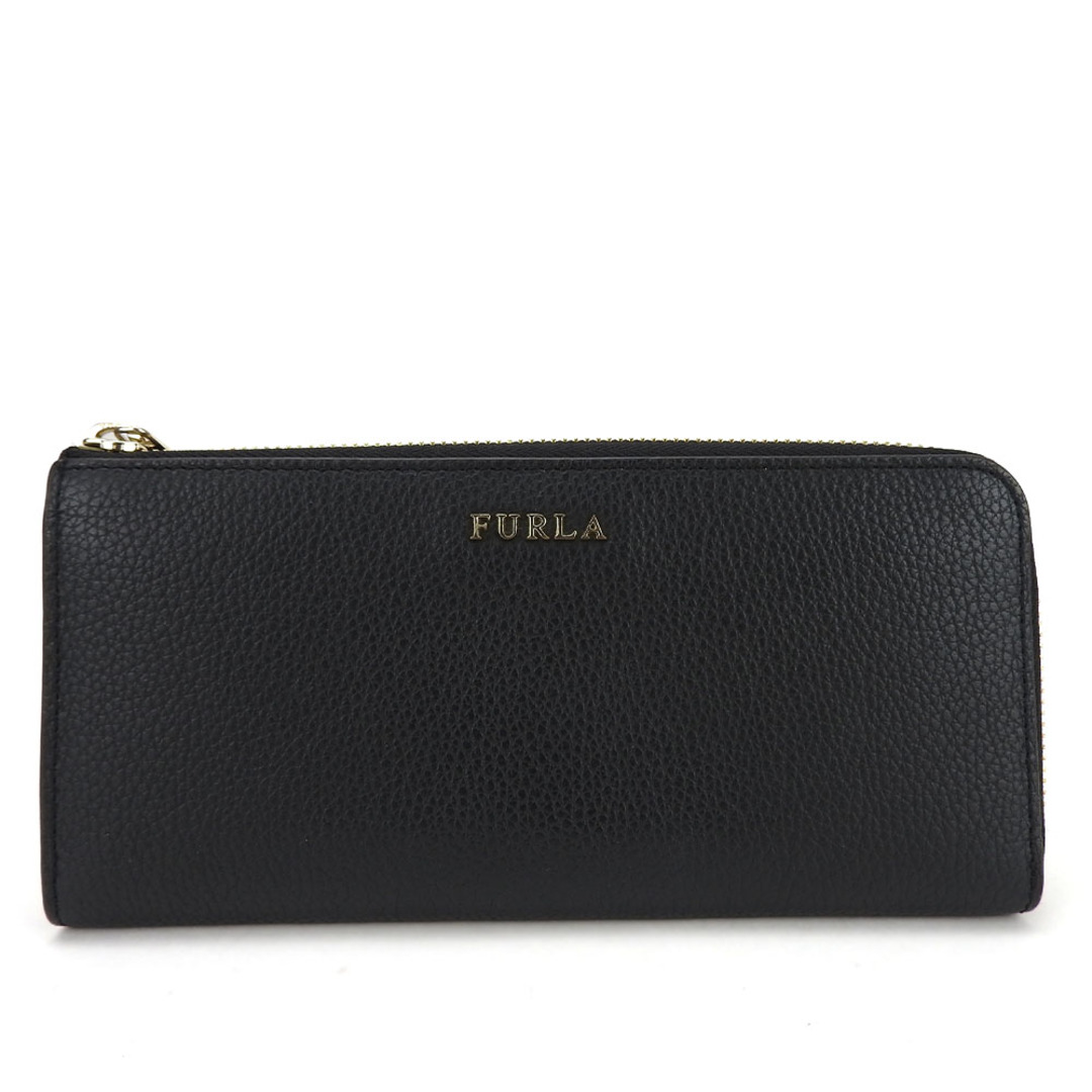 Furla(フルラ)の【中古】 フルラ 長財布 レザー ブラック ゴールド金具 L字ファスナー 小物 シンプル レディース 女性 Furla レディースのファッション小物(財布)の商品写真