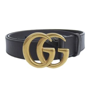 グッチ(Gucci)の【中古】Gucci グッチ レザー ダブルG ベルト #80/32 414516 ブラック gy(ベルト)