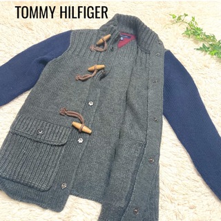 トミーヒルフィガー(TOMMY HILFIGER)のTommy Hilfiger セーター グレー ホーン トグル　スナップボタン(ニット/セーター)
