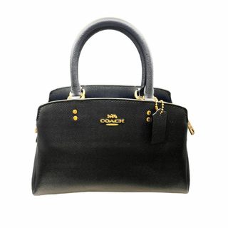 コーチ(COACH)の美品 コーチ 黒 ハンドバッグ レザー 91146(ハンドバッグ)