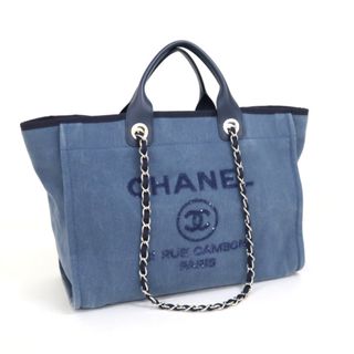 シャネル(CHANEL)の【CHANEL】シャネル ドーヴィルGM 2WAYハンドバッグ デニム スパンコール ブルー×シルバー金具 A66941/kr11853hm(ハンドバッグ)