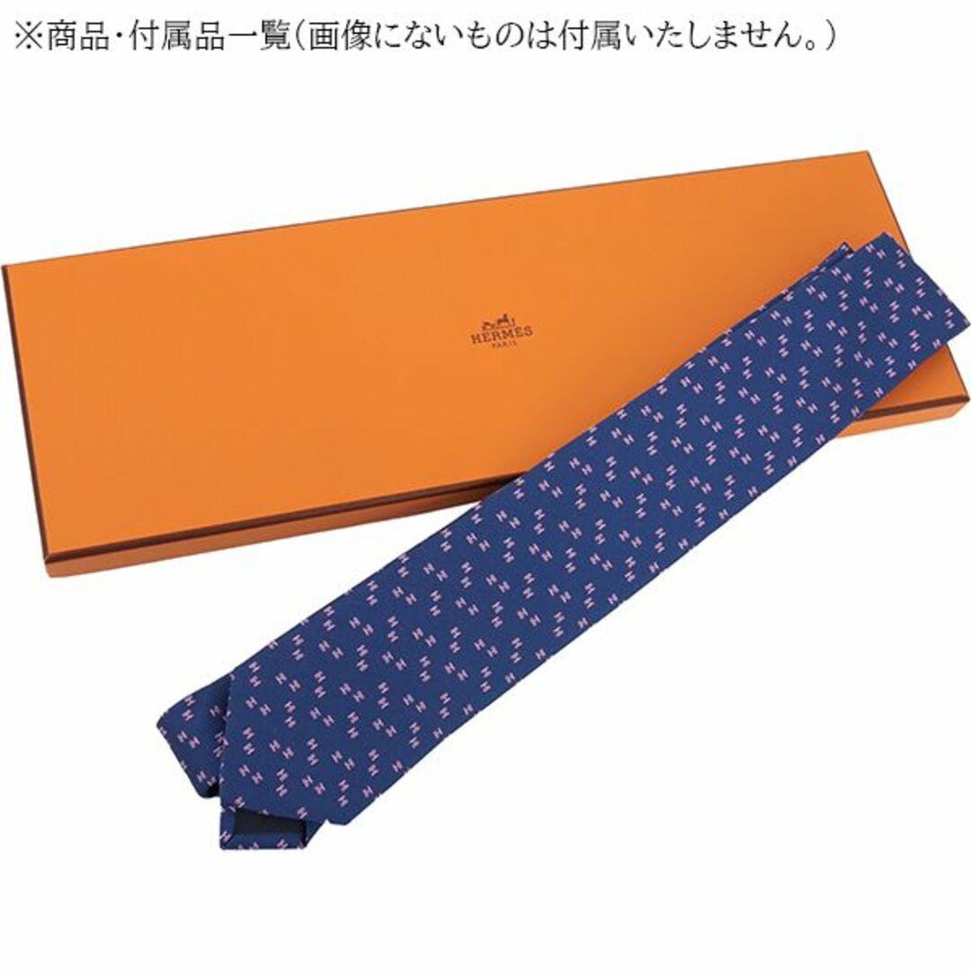 Hermes(エルメス)のエルメス ヘヴィシルクタイ 7cm デジタルH マリン ピンク ネイビー メンズ 新品 1610 メンズのファッション小物(ネクタイ)の商品写真