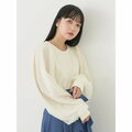 【アイボリー】袖パールドッキングプルオーバー トップス/レディース/24SS