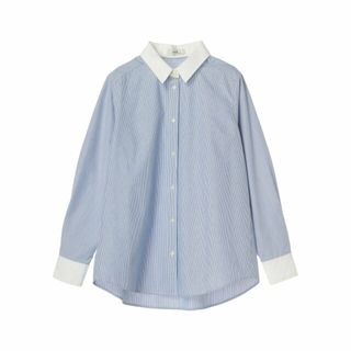 アースミュージックアンドエコロジー(earth music & ecology)の【ストライプ】クレリックシャツ レディース/長袖/フォーマル/春/24SS(シャツ/ブラウス(長袖/七分))