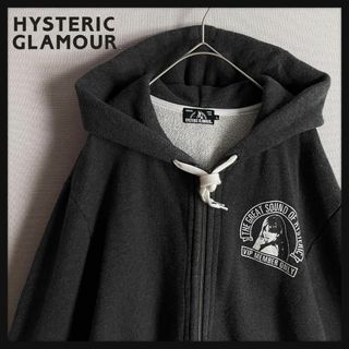 HYSTERIC GLAMOUR フルジップワッペン付きパーカー　黒