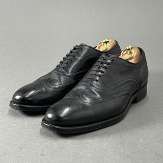 チャーチ(Church's)の8g26 英国製 Church's チャーチ Custom Grade ウィングチップ ビジネスシューズ レザーシューズ 70 ブラック レザー メンズ 革靴(ドレス/ビジネス)