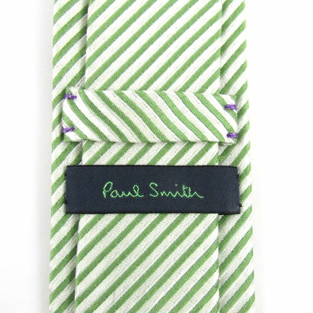 Paul Smith(ポールスミス)のポールスミス ブランドネクタイ ナロータイ ストライプ柄 シルク メンズ グリーン Paul Smith メンズのファッション小物(ネクタイ)の商品写真